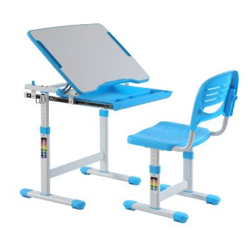 ชุดโต๊ะและเก้าอี้เพื่อสุขภาพ สำหรับเด็กปรับระดับได้ รุ่น ERGO-KD200B สีฟ้า