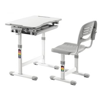 ชุดโต๊ะและเก้าอี้เพื่อสุขภาพ สำหรับเด็กปรับระดับได้ รุ่น ERGO-KD200G สีเทา