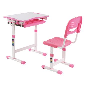 ชุดโต๊ะและเก้าอี้เพื่อสุขภาพ สำหรับเด็กปรับระดับได้ รุ่น ERGO-KD200P สีชมพู
